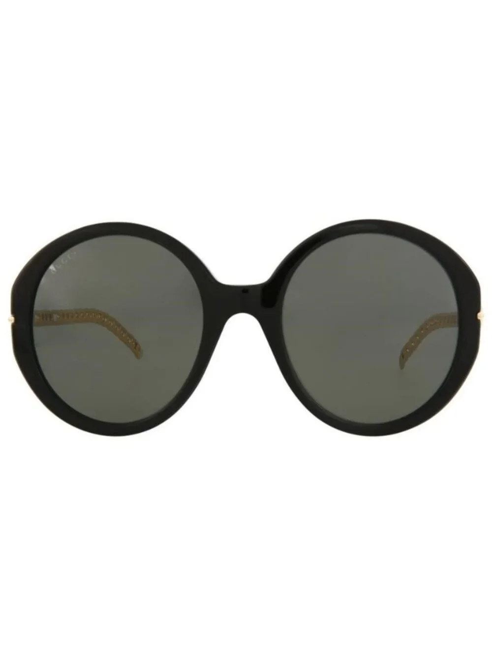 New Gucci Womens Round/Oval Black Gold Grey Fashion Designer Sunglasses